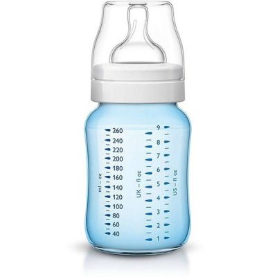 شیشه شیر کلاسیک پروپیلن آنتی کولیک آبی اونت 260 میلی لیتر