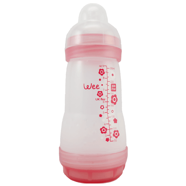 شیشه شیر آنتی کولیک صورتی وی