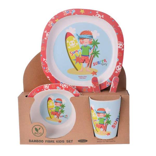 ست ظرف غذای کودک بامبو