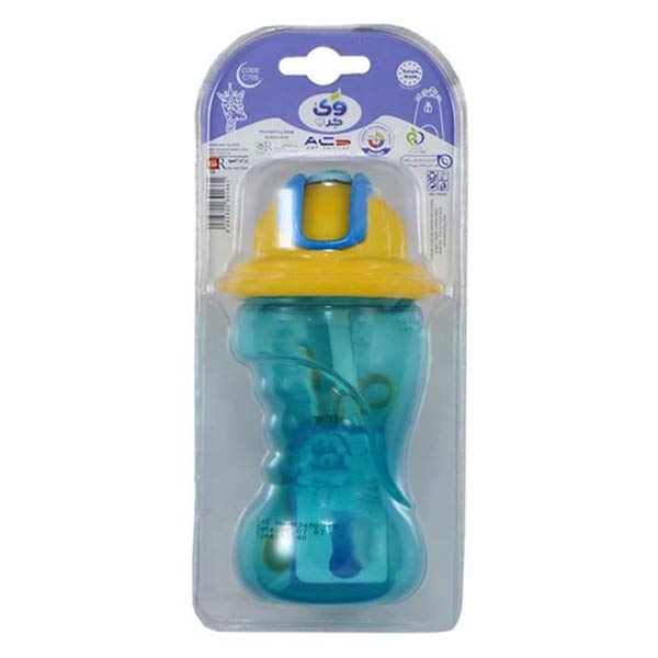 لیوان ضد چکه و نی دار وی فیروزه ای