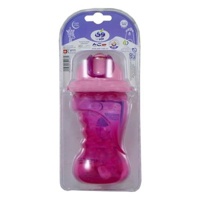 لیوان ضد چکه و نی دار وی صورتی