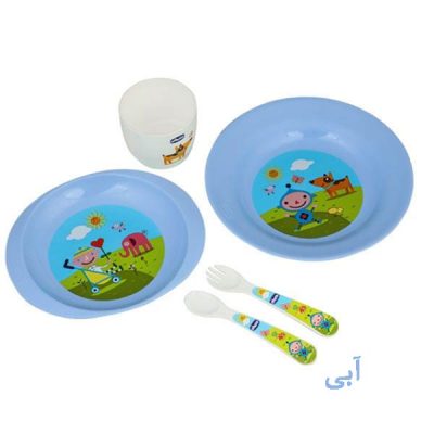 ست 5 تکه ظرف غذای کودک طرح نابی آبی