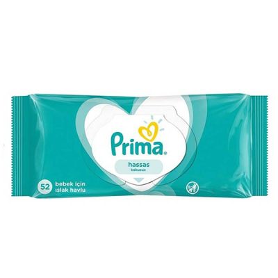 دستمال مرطوب پاکتی پریما 52 عددی