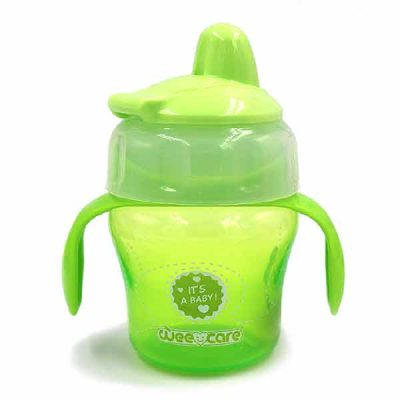 لیوان ضد چکه و دسته دار سر سلیکونی وی سبز