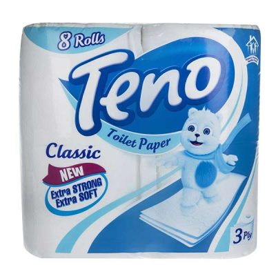 دستمال توالت تنو مدل کلاسیک 8 عددی