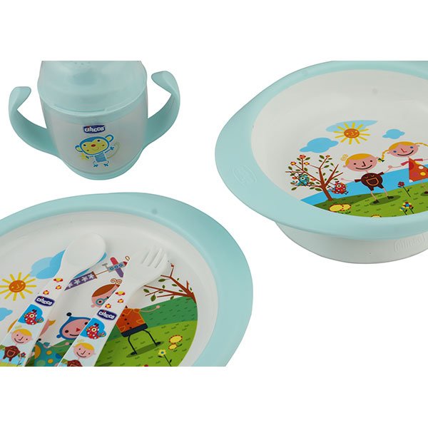ست 5 تکه ظرف غذای استپ دار کودک سیکو رنگ آبی