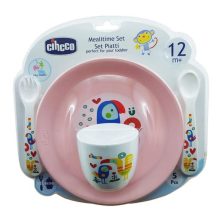 ست 5 تکه ظرف غذای کودک سیکو طرح طوطی صورتی