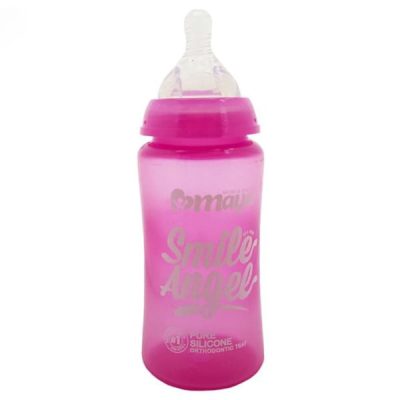 شیشه شیر مایا 300 میل صورتی