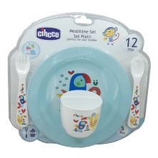 ست 5 تکه ظرف غذای کودک سیکو طرح طوطی رنگ آبی