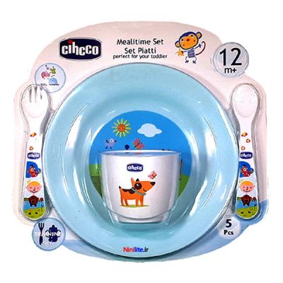 ست 5 تکه ظرف غذای کودک سیکو طرح نابی رنگ کله غازی