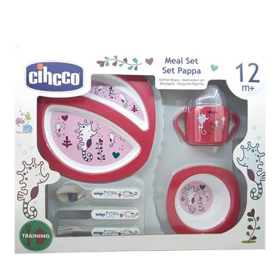 ست 6 تکه ظرف غذای کودک سیکو طرح اسب دریایی رنگ قرمز