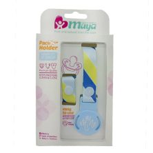 بند پستانک پارچه ای مایا طرح راه راه سبز آبی