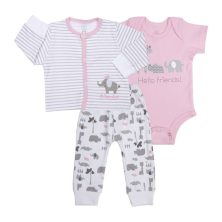 ست سه تکه آدمک رنگ صورتی