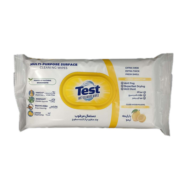 دستمال مرطوب چند منظوره تست لیمو 50 عددی